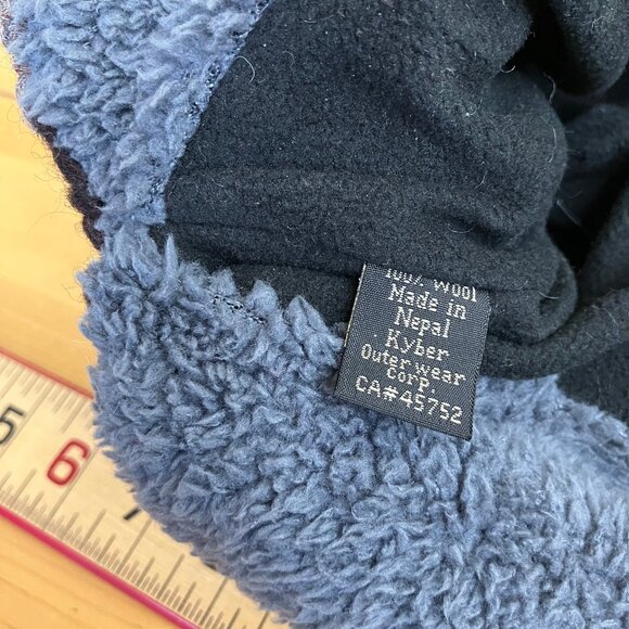 Kyber Brown Wool Knit Winter Hat Pom Pom Tassels Fleece Lined Adult Size - Picture 8 of 10